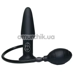 Анальный расширитель с вибрацией True Black Vibrating Anal Plug, черный - Фото №1