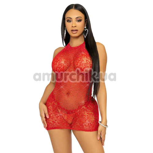 Сукня Leg Avenue One In A Million Rhinestone Lace Dress, червона