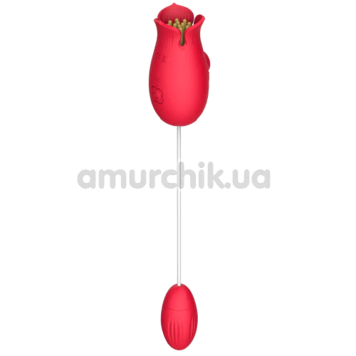 Симулятор орального сексу з віброяйцем Letcher Flowers Love Egg, червоний