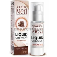 Лубрикант с эффектом вибрации Amoreane Med Liquid Vibrator Chocolate - шоколад, 30 мл - Фото №1