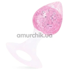 Анальная пробка Liebe Seele Crystal Heart-Shaped Anal Plug Medium, розовая - Фото №1