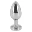 Анальна пробка з прозорим кристалом Sextreme Steel Diamond Putt Plug S, срібна - Фото №2