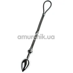 Эрекционное кольцо с анальной пробкой Malesation Cock-Grip mit Alu-Plug gross, серебряное - Фото №1
