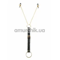 Зажимы для сосков с кольцом Fetish Fantasy Gold Cockring & Nipple Clamps, золотые - Фото №1