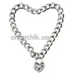 Нашийник DS Fetish Metal Collar With Heart, срібний - Фото №1