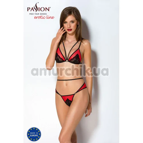 Комплект Passion Free Your Senses Erotic Line Peonia, красно-черный: бюстгальтер + трусики