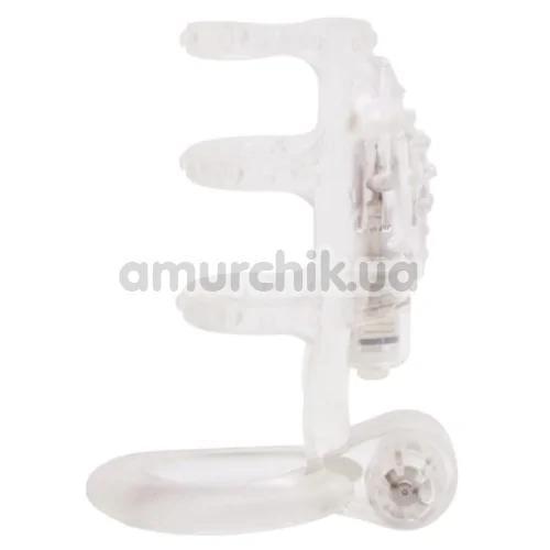 Насадка на пенис с вибрацией GK Power Dual Vibrating Cock Cage, прозрачная - Фото №1