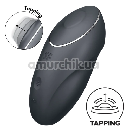 Кліторальний вібратор з пульсацією Satisfyer Tap & Climax 1, чорний