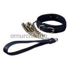 Ошейник с поводком Roomfun Leather Collar With Leash, синий - Фото №1