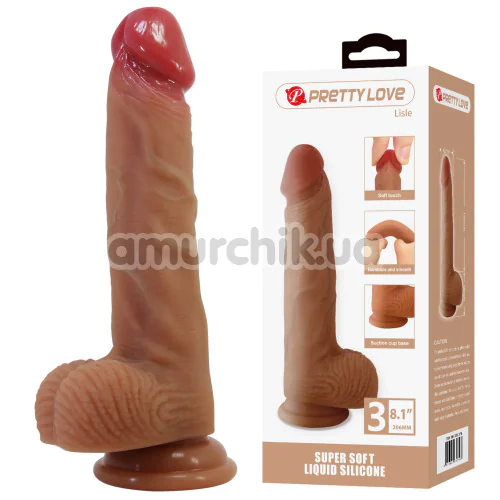 Фаллоимитатор Pretty Love Lisle 8.1, светло-коричневый