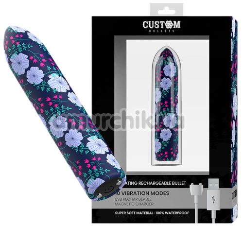 Клиторальный вибратор Custom Bullets Spring, темно-синий