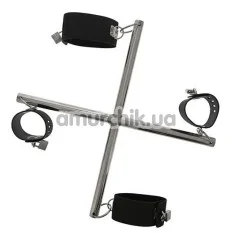 Фиксаторы для рук и ног Blaze Luxury Fetish Hog-Tie Cross Bar, чёрные - Фото №1
