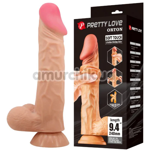 Фалоімітатор Pretty Love Sliding Skin Orton 9.4, тілесний