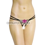 Трусики-стрінги G-String 2448, чорно-рожеві - Фото №1