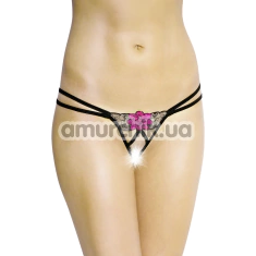 Трусики-стринги G-String 2448, черно-розовые - Фото №1