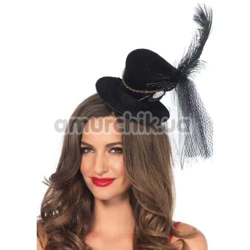 Капелюх Leg Avenue Steampunk Velvet Mini Top Hat, чорний - Фото №1