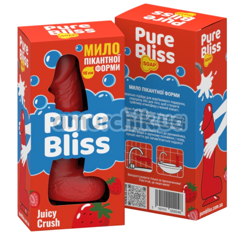 Мило у вигляді пеніса з присоскою Pure Bliss Small Juicy Crush - полуниця, червоне