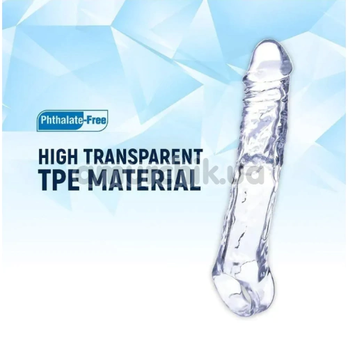 Насадка на пеніс Ice Crystals Collection Length Enhancer 4 Inch Extension, прозора