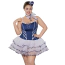 Костюм стюардессы JSY Sexy Lingerie P61122, сине-белый: платье + трусики-стринги + головной убор + платок - Фото №1