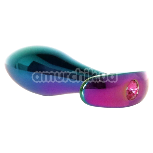 Анальна пробка з рожевим кристалом Exclusivity Jewellery Multicolour Straight Plug М, мультиколірна