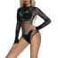 Боді Star Night Fishnet Rhinestone Bodysuit, чорне - Фото №4