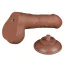 Фаллоимитатор Sliding-Skin Dual Layer Dong 7 с закрытой головкой, светло-коричневый - Фото №3