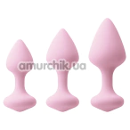 Набір анальних пробок Inya Triple Kiss Trainer Kit, рожевий - Фото №1