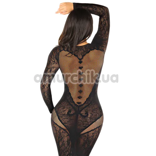 Платье Leg Avenue Lace and Net Bodycon Gown, черное