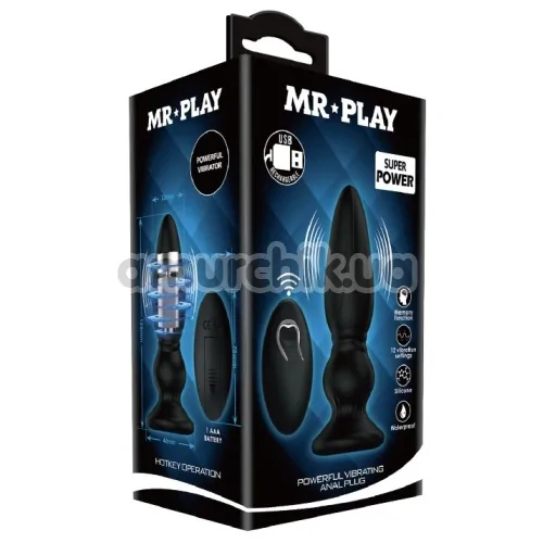 Анальная пробка с вибрацией MR Play Super Rower Powerful Vibrating Anal Plug, черная