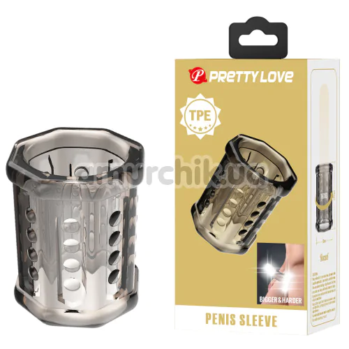 Насадка на пенис Pretty Love Penis Sleeve Ronael, серая