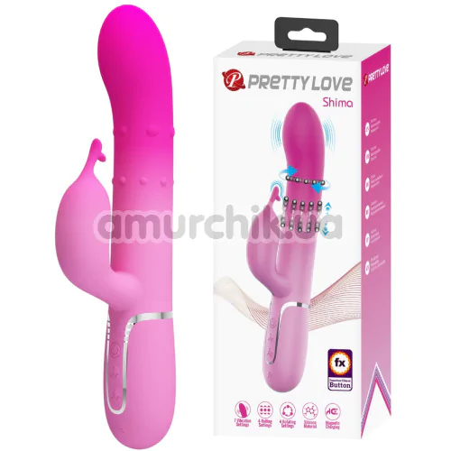 Вібратор з ротацією Pretty Love Shima, рожевий