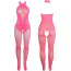 Комбинезон Star Night Rose Lace and Fishnet Turtleneck Bodystocking, розовый - Фото №5