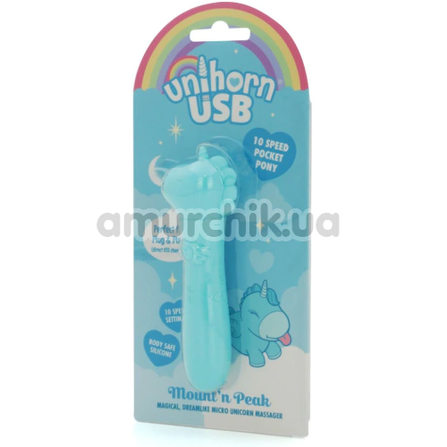 Кліторальний вібратор Unihorn Usb Mount'n Peak, блакитний