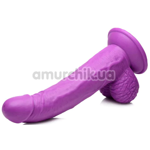 Фалоімітатор Pop Peckers Dildo With Balls 7.5, фіолетовий