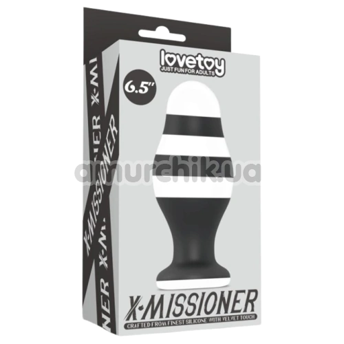 Анальна пробка Love Toy X-Missioner Butt Plug 6.5, чорно-біла