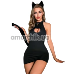 Костюм кошечки Star Night Cat Dress Set, черный: платье + трусики-стринги + ушки - Фото №1