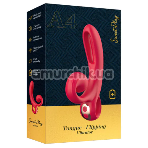 Вібратор Sweet Play Tongue-Flipping Vibrator А4, червоний