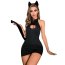 Костюм кошечки Star Night Cat Dress Set, черный: платье + трусики-стринги + ушки - Фото №1
