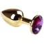 Анальна пробка з рожевим кристалом SWAROVSKI Gold Amethyst Small, золота