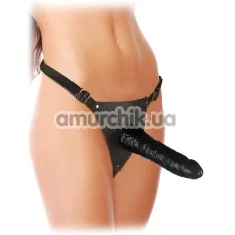Страпон Fetish Fantasy Series Leather Strap-On, чорний - Фото №1