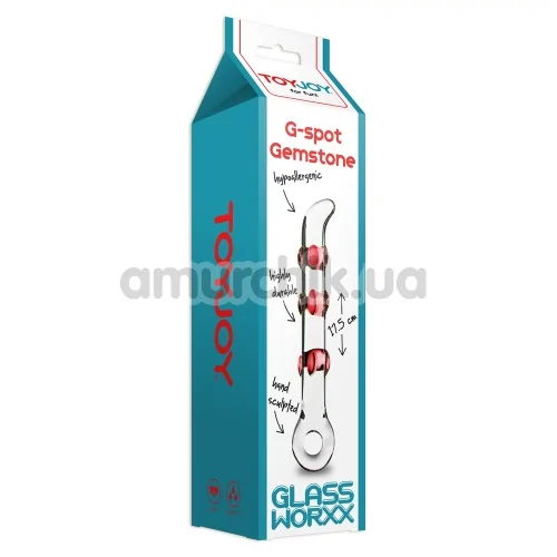 Фаллоимитатор Glass Worxx G-Spot Gemstone, розовый