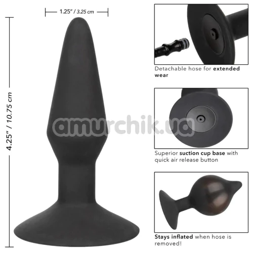 Анальный расширитель Silicone Inflatable Plug M, черный