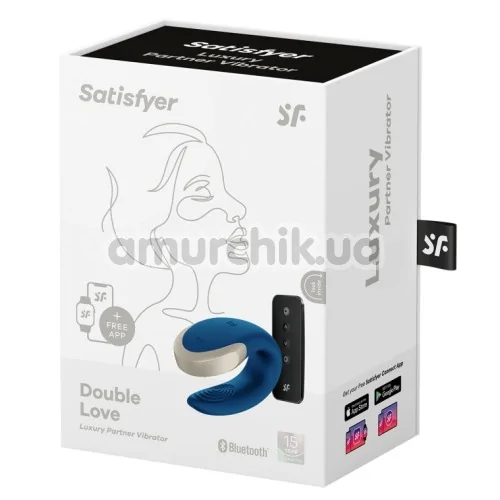 Вібратор Satisfyer Double Love Luxury Partner Vibrator, синій