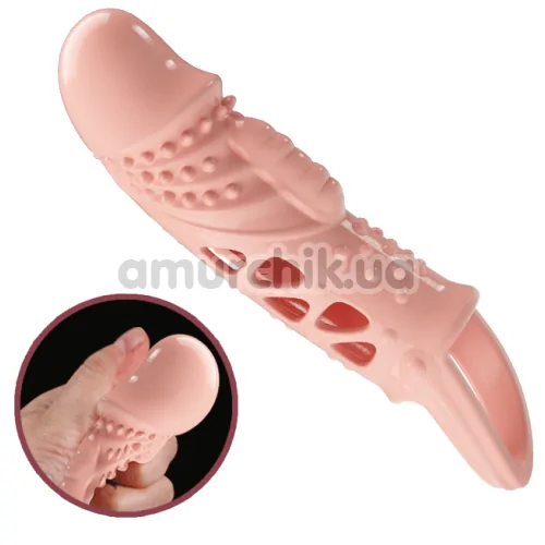Насадка на пенис с вибрацией Pretty Love Penis Sleeve Cecelia, телесная