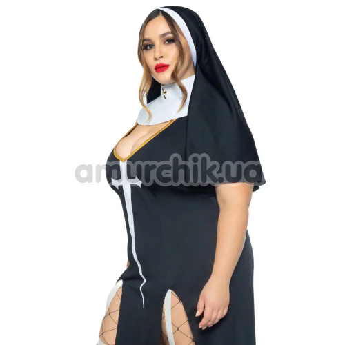 Костюм монахини Leg Avenue Sultry Sinner Nun Costume, черный: платье + воротник + накидка на голову