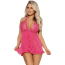 Комплект Star Night Elegante Babydoll, рожевий: пеньюар + трусики-стрінги - Фото №2