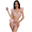 Комплект Star Night Sensual Feather & Chains, розовый: бюстгальтер + трусики-стринги + пояс для чулок + гартеры - Фото №4
