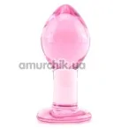 Анальна пробка Crystal Premium Glass Large, рожева - Фото №1
