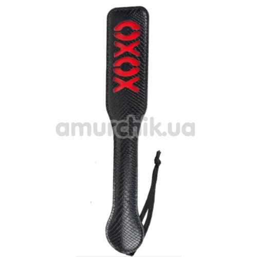 Шльопалка овальна DS Fetish Paddle Snake XOXО, чорна - Фото №1