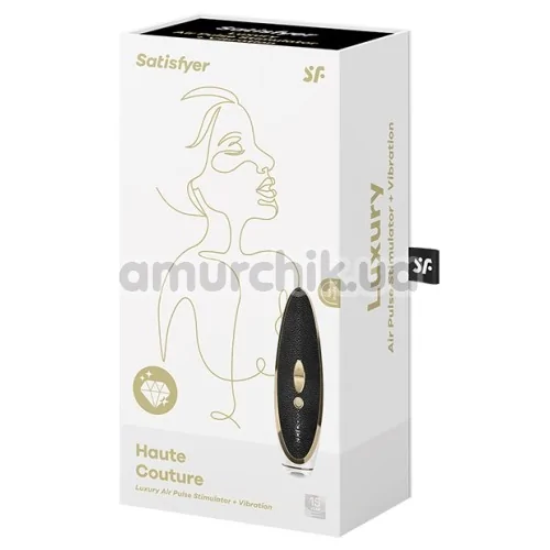 Симулятор орального секса с вибрацией для женщин Satisfyer Haute Couture, бело-черный